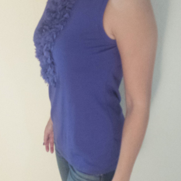 KIERAN PURPLE RUFFLE FLOWERS TANK CAMI LARGE - Picture 3 of 5